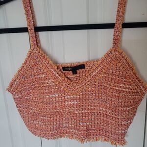 Maje Multicolor Tweed Crop Top